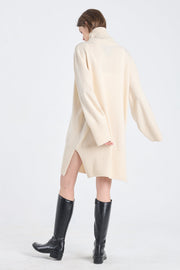 Pearl cashmere turtleneck dress
