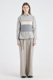 Grey with stripes cashmere vest