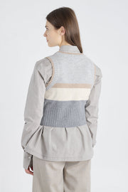Grey with stripes cashmere vest