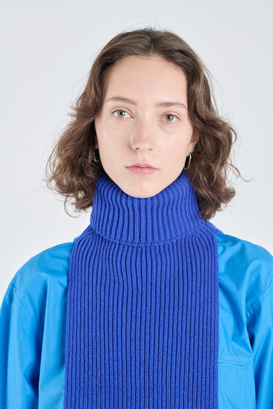 Cobalt blue extra fine merino turtleneck