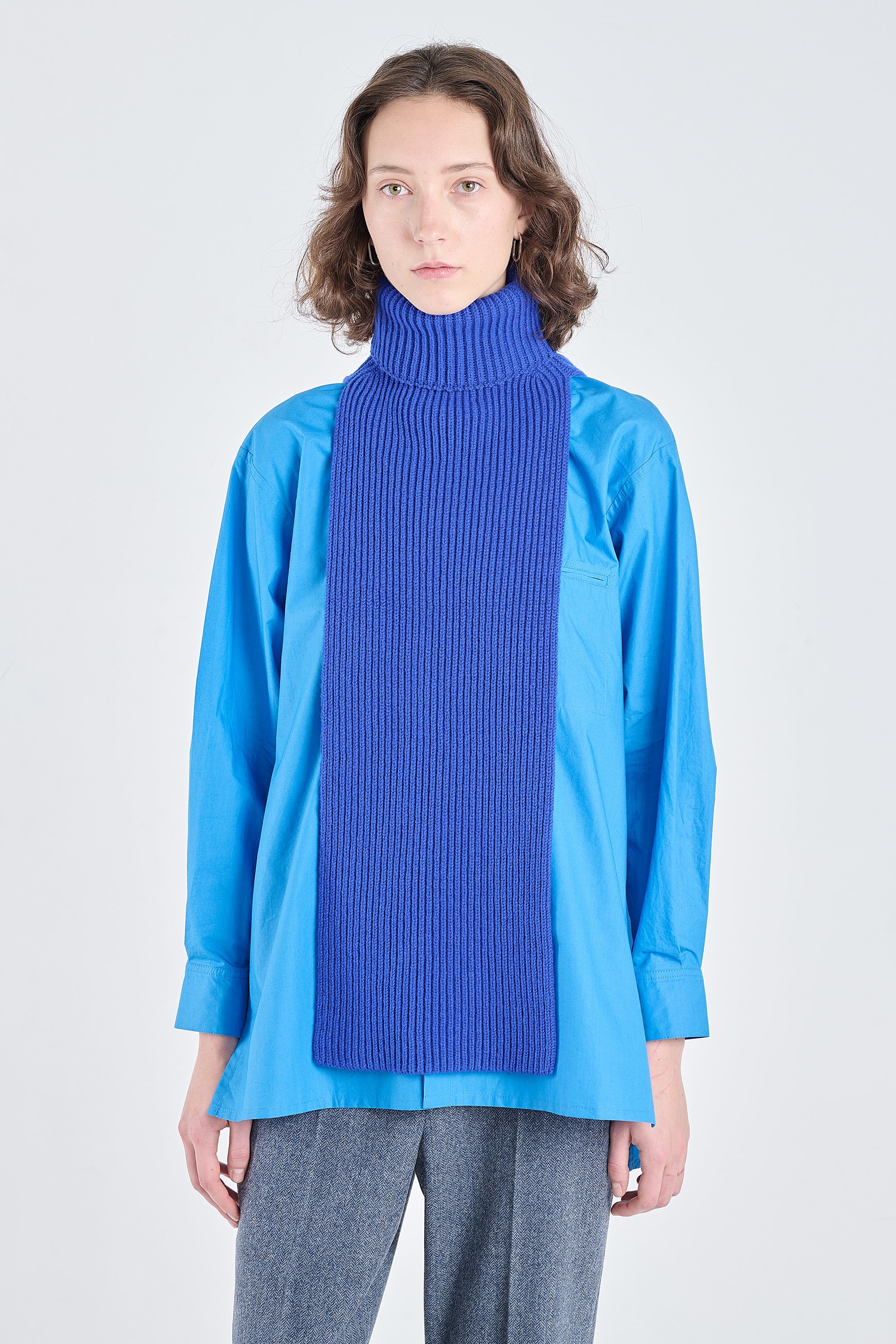 Cobalt blue extra fine merino turtleneck
