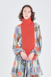 Luminious red extra fine merino turtleneck