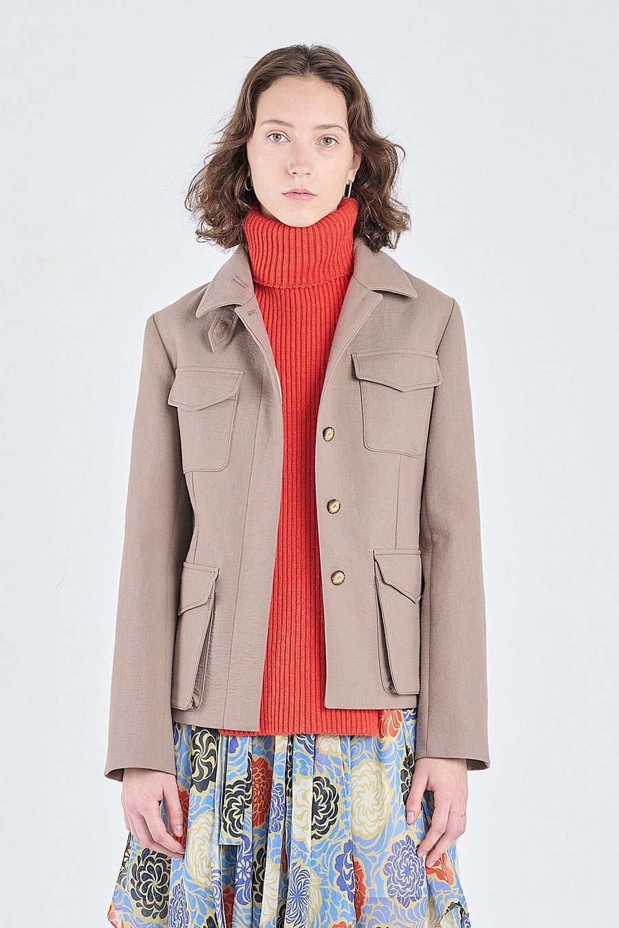 Luminious red extra fine merino turtleneck
