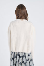 Light ivory merino wool chunky cardigan