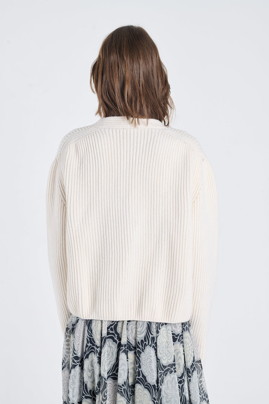 Light ivory merino wool chunky cardigan