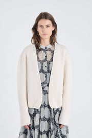 Light ivory merino wool chunky cardigan