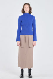 Cobalt blue merino wool chunky pullover