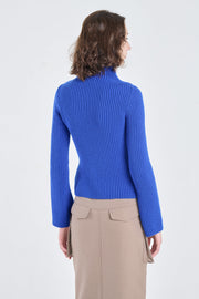 Cobalt blue merino wool chunky pullover