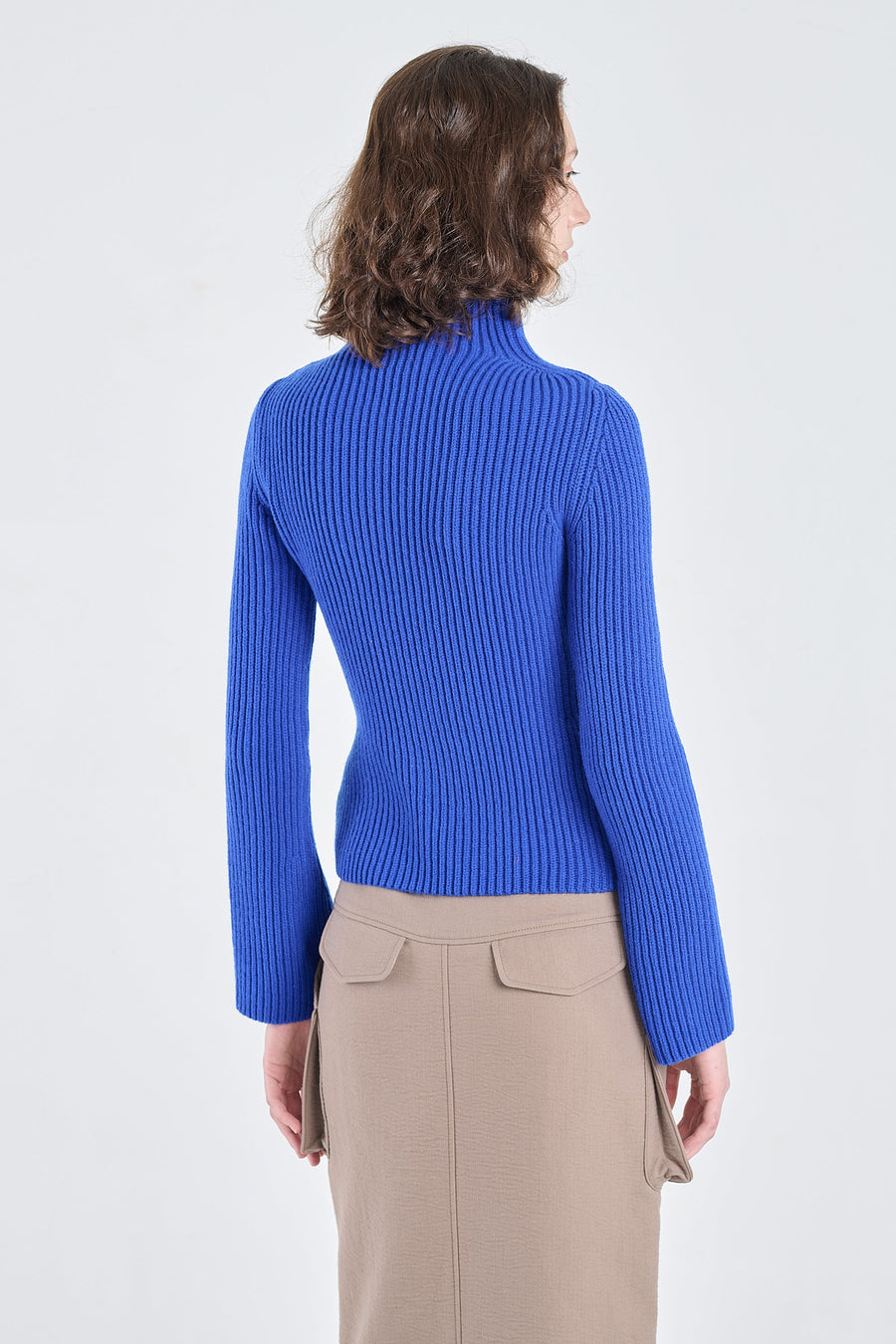Cobalt blue merino wool chunky pullover