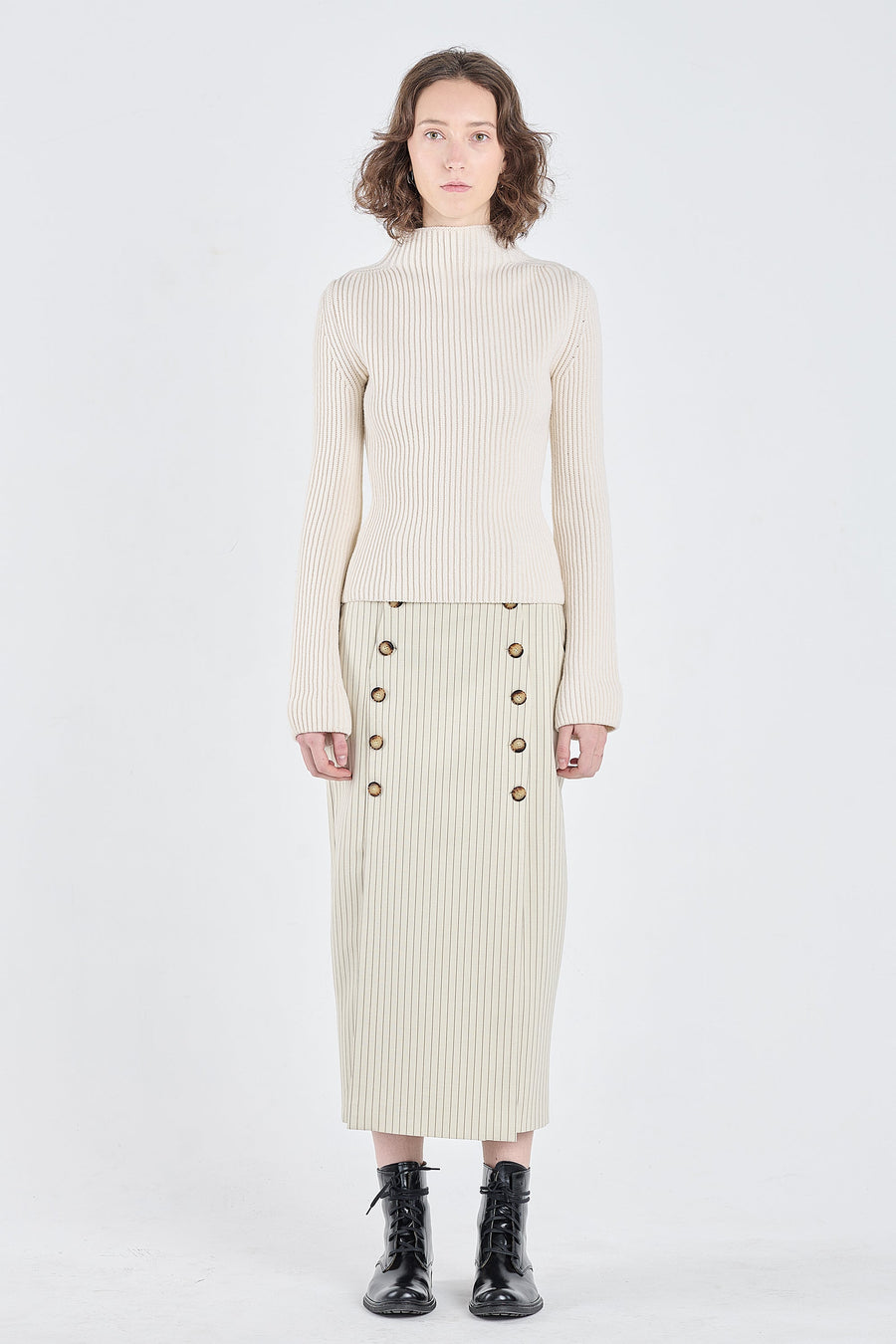 Light ivory merino wool chunky pullover
