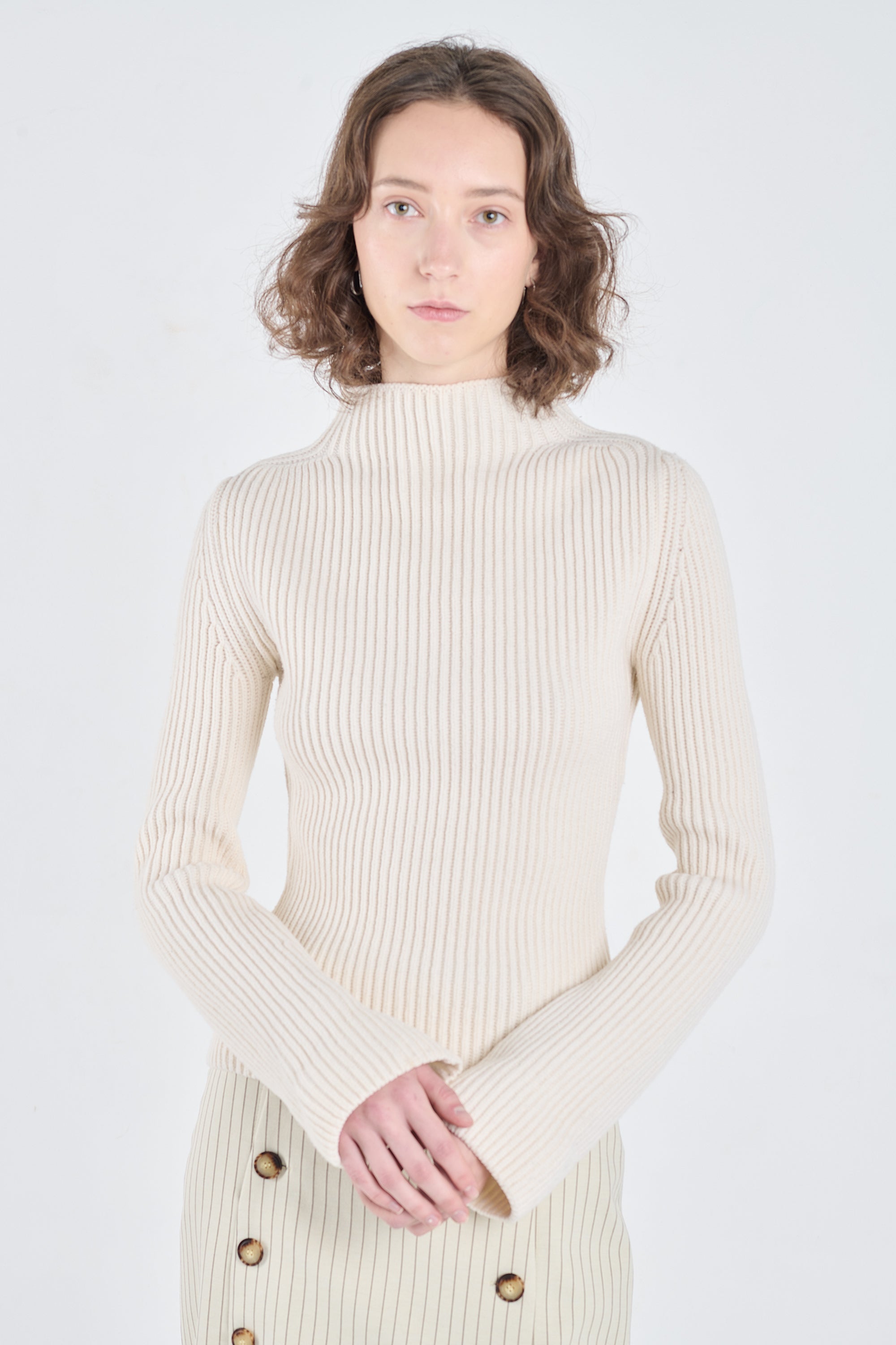Light ivory merino wool chunky pullover