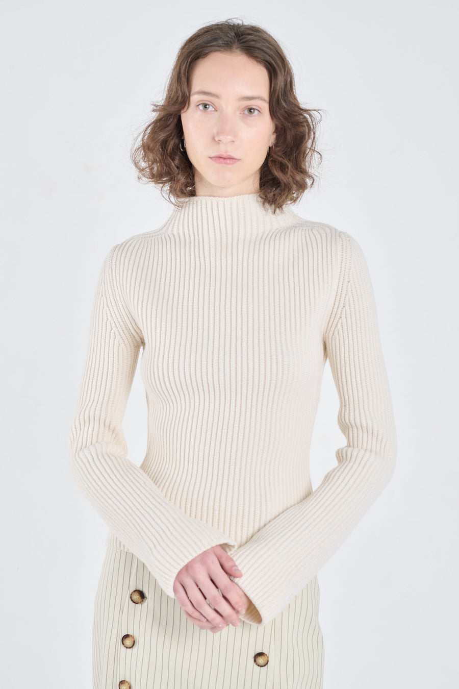 Light ivory merino wool chunky pullover