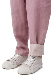 White grey suede leather sneakers