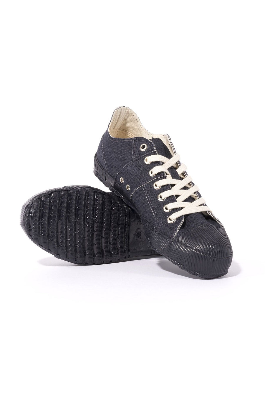 Navy blue rudeback linen sneakers