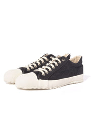 Graphite black thick cotton denim sneakers
