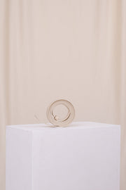 Light ivory long tied belt