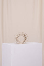Light ivory long tied belt