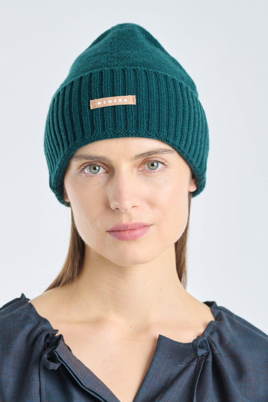 Dark green extra fine merino beanie