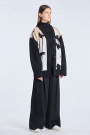 Black merino oversized cardigan