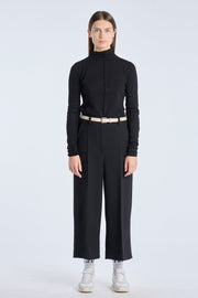 Black bistretch wool cropped pants