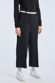 Black bistretch wool cropped pants