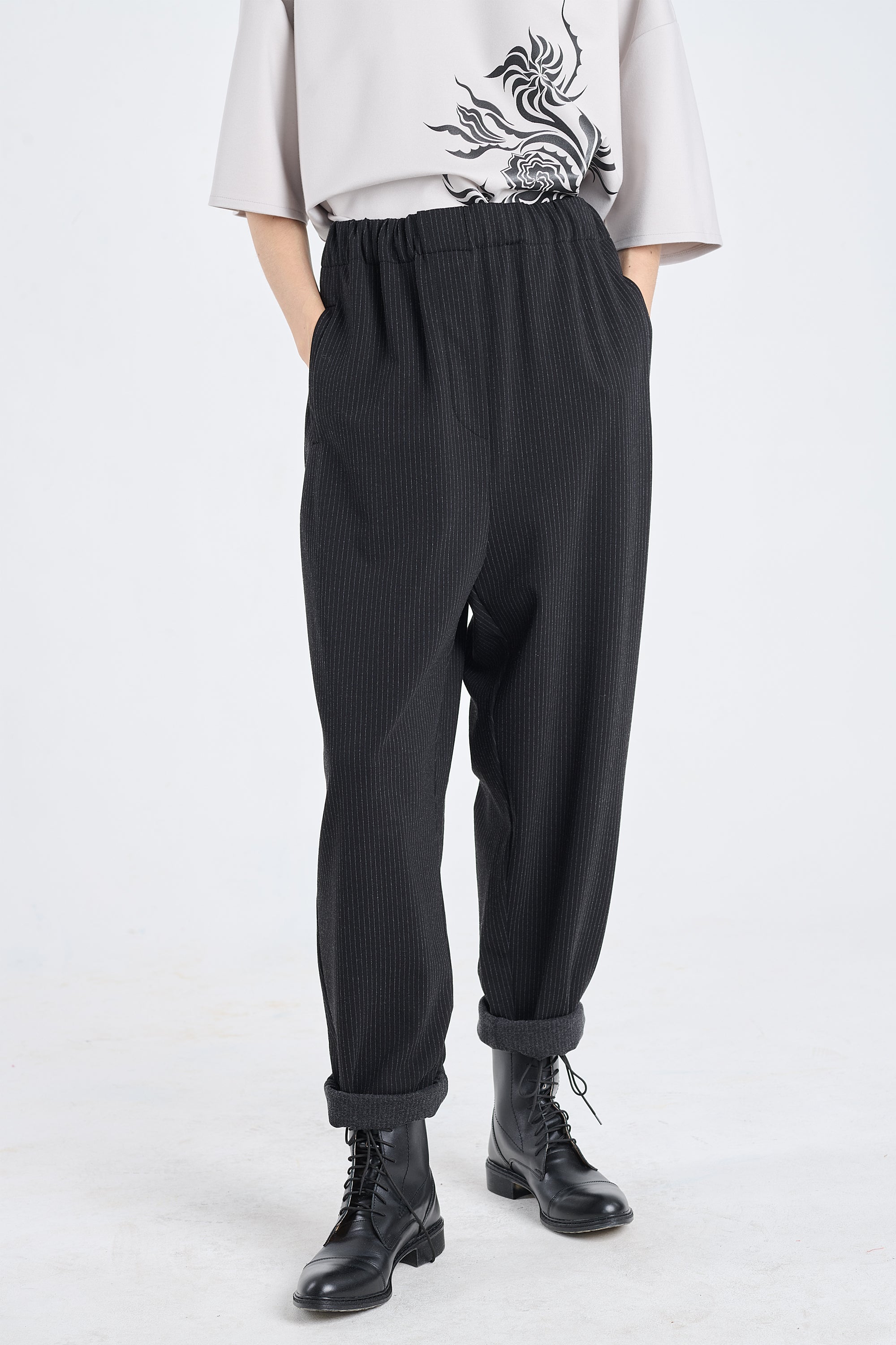 Black bistretch jogger pants