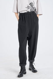 Black bistretch jogger pants