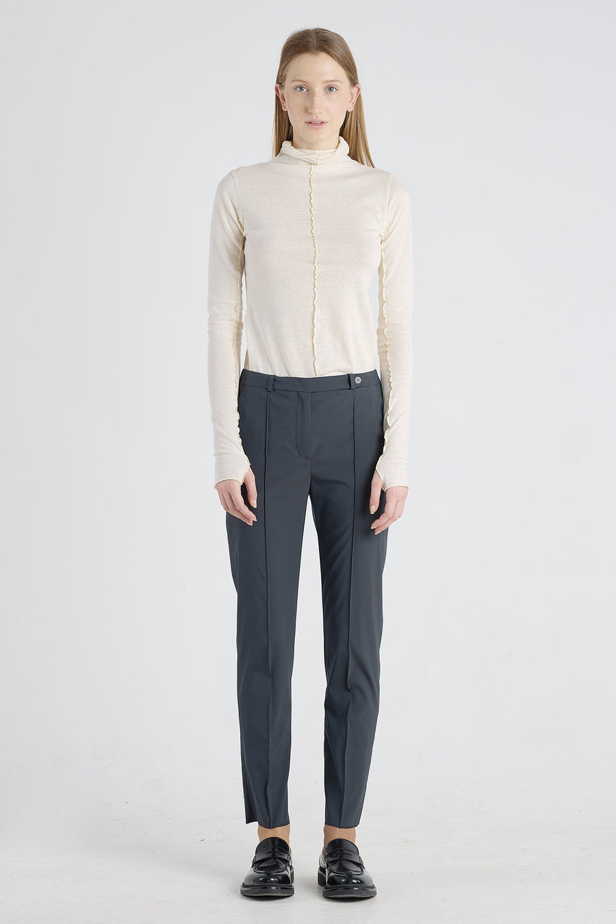 Antracit wool stretch and slim pants