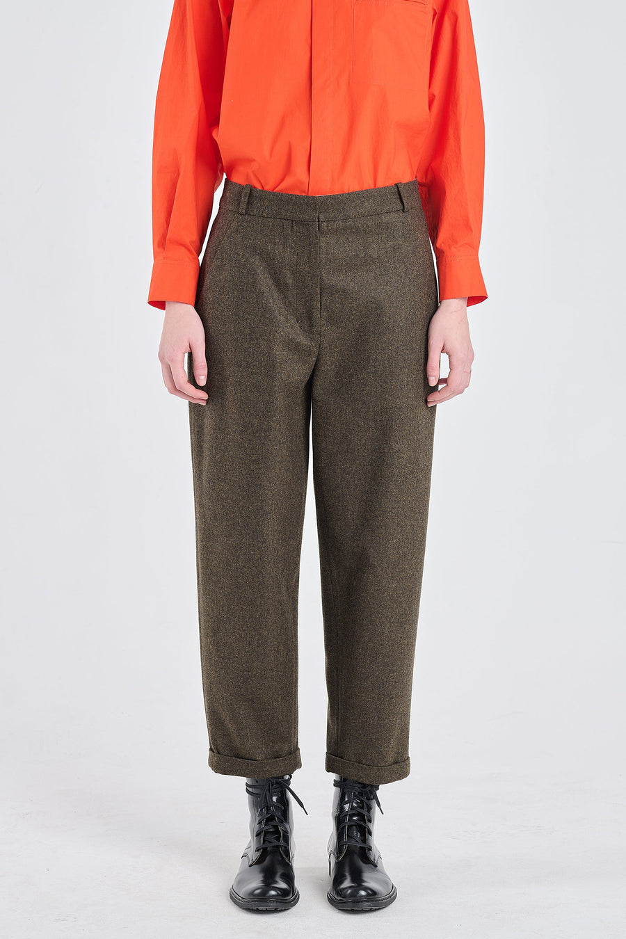 Khaki flannel wool pants