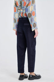 Navy blue cotton corduroy pants