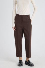 Brown wool bow leg pants