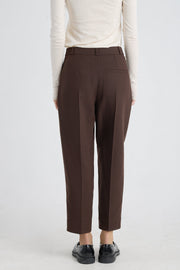 Brown wool bow leg pants