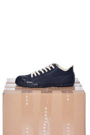Navy blue rudeback linen sneakers