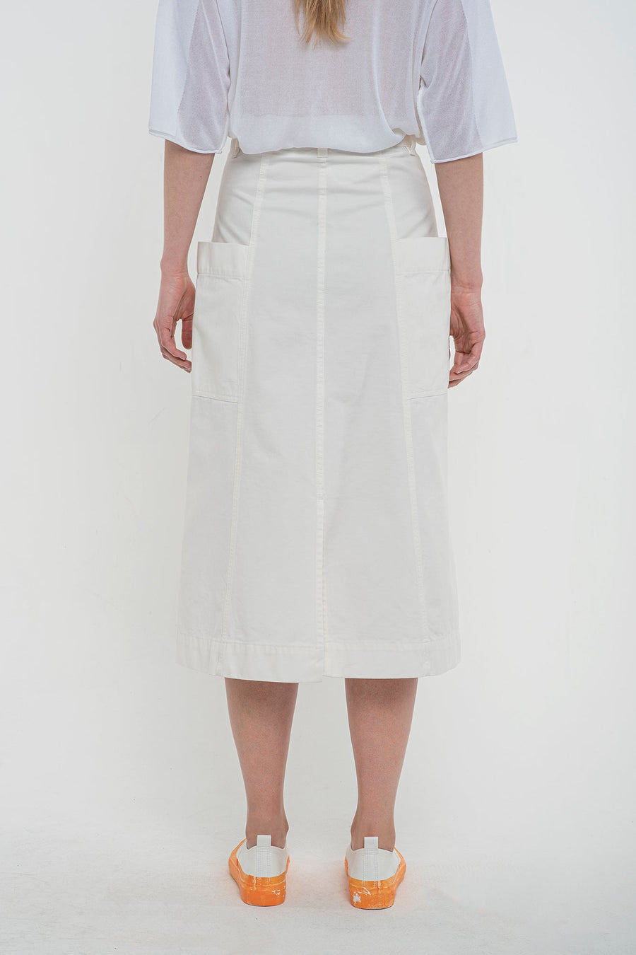 White high waisted denim skirt