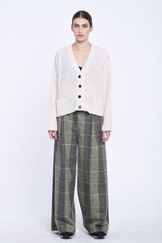 Off white cropped wool cardigan