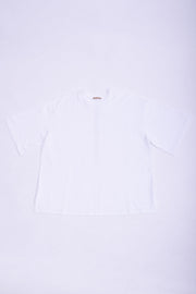 White cotton jersey ''THEY LIE'' boxy t-shirt