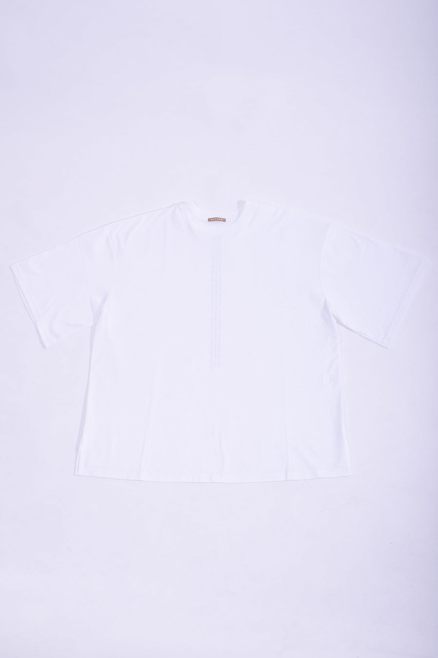 White cotton jersey ''THEY LIE'' boxy t-shirt