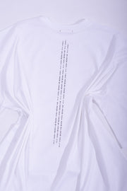 White cotton jersey ''THEY LIE'' boxy t-shirt