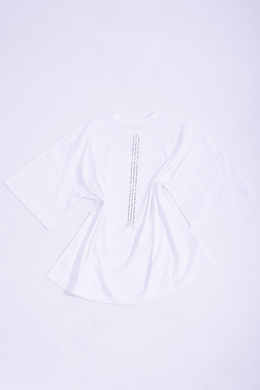 White cotton jersey ''THEY LIE'' boxy t-shirt