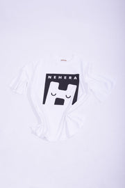 White cotton jersey "H-LOGO" boxy t-shirt