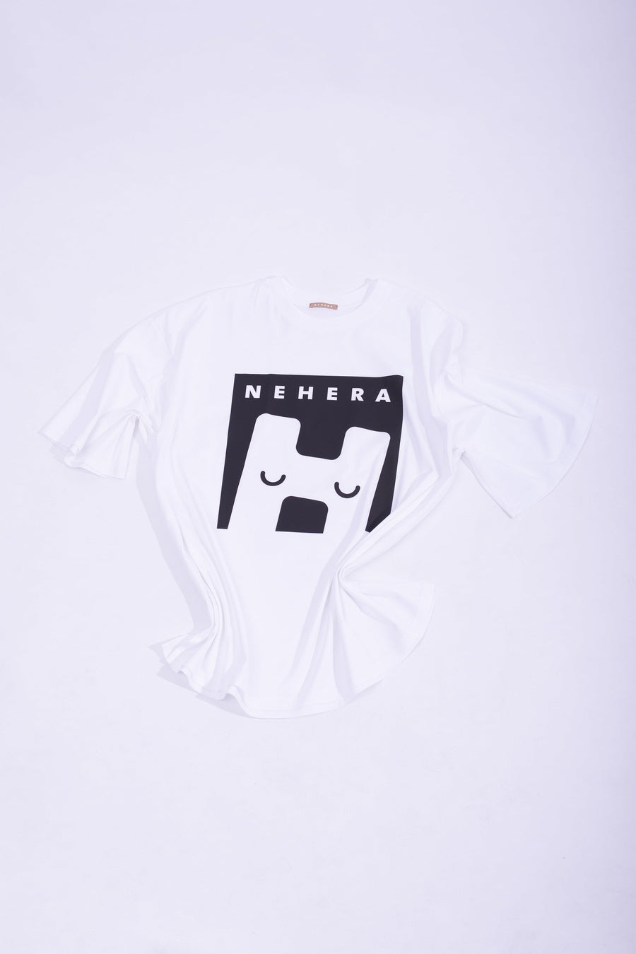 White cotton jersey "H-LOGO" boxy t-shirt