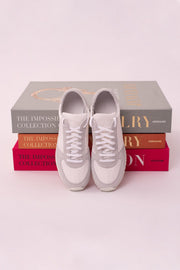White leather marathon sneakers
