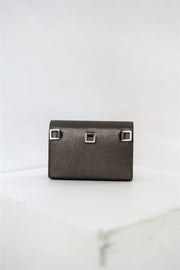 Dark bronze bovine leather multi-strap bag