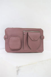 Brown rose leather belt bag