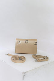Gold opaco bovine leather multi-strap bag