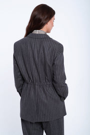Grey striped wool classic blazer