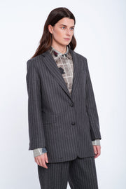 Grey striped wool classic blazer