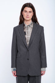 Grey striped wool classic blazer