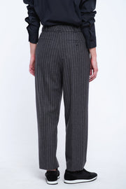 Grey striped wool classic pants