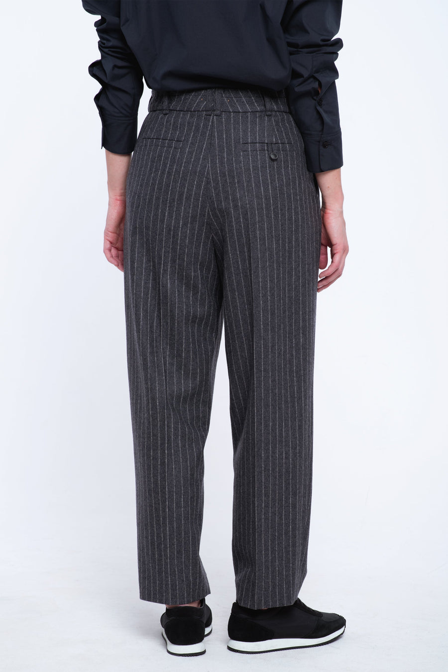 Grey striped wool classic pants